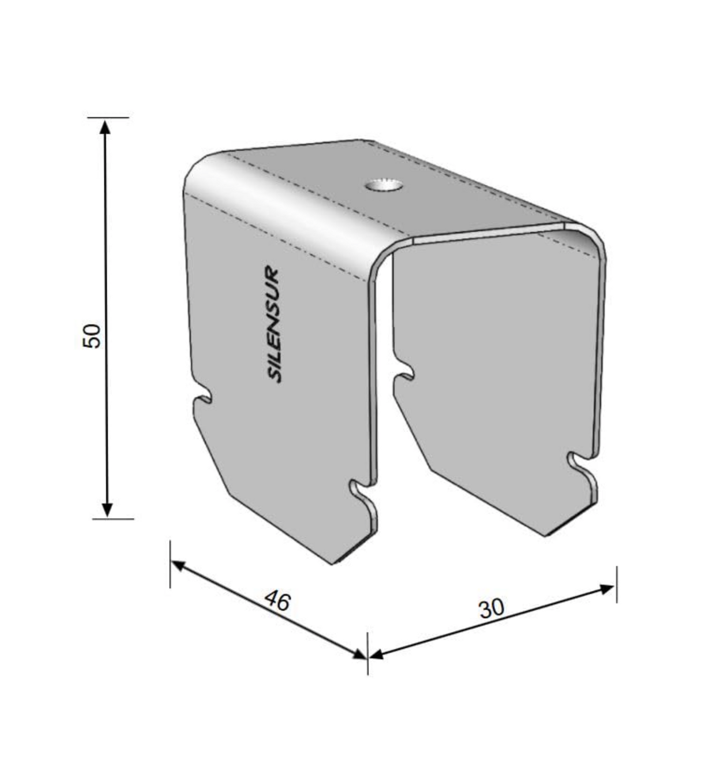 Pieza Cuelgue Techo Continuo. Pivot 47 mm. Horquilla niveladora (Caja 100 Uds) Precio IVA Incluido