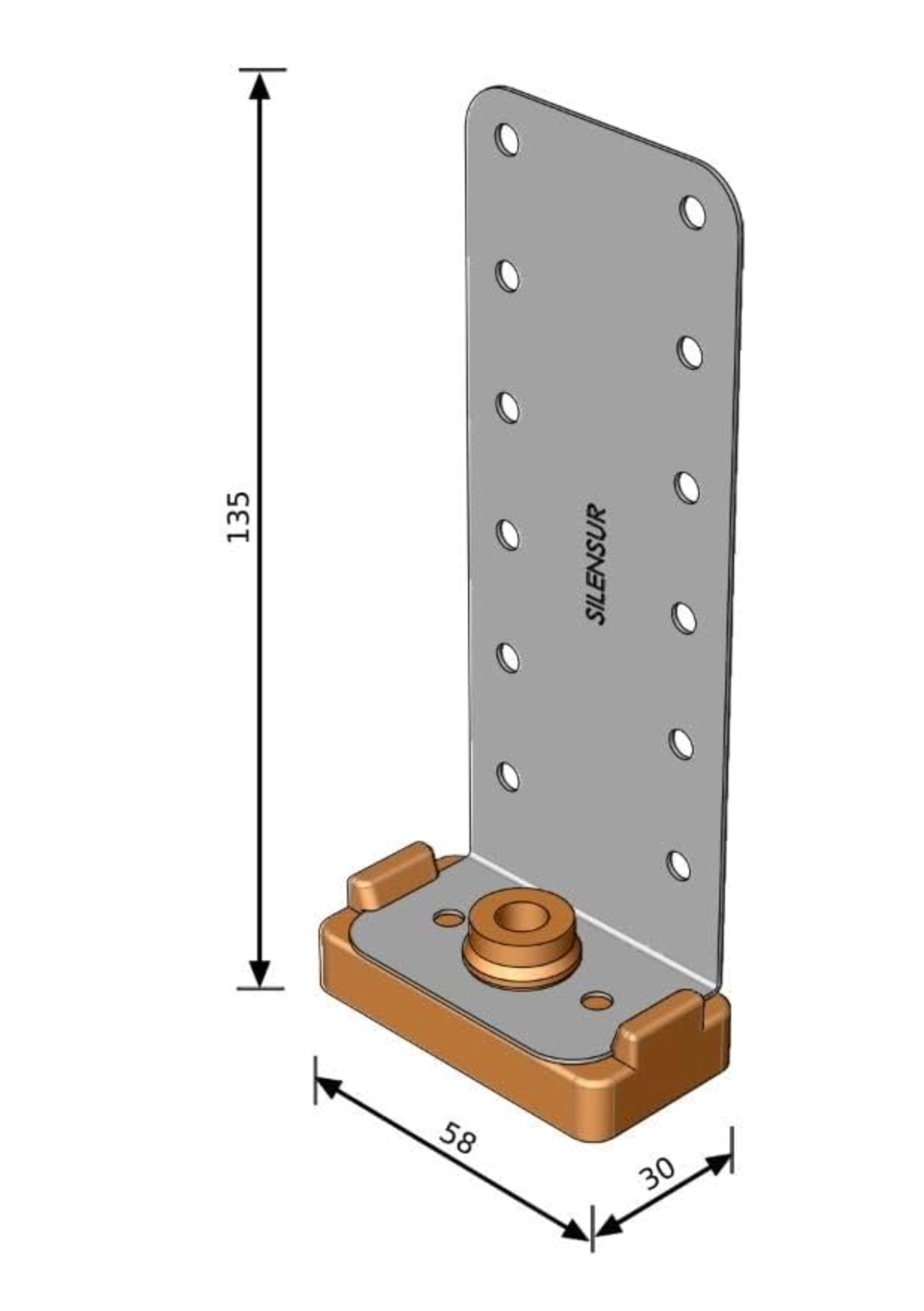 Aislador Acústico Caucho Pared (Caja 100 Uds) Precio IVA incluido