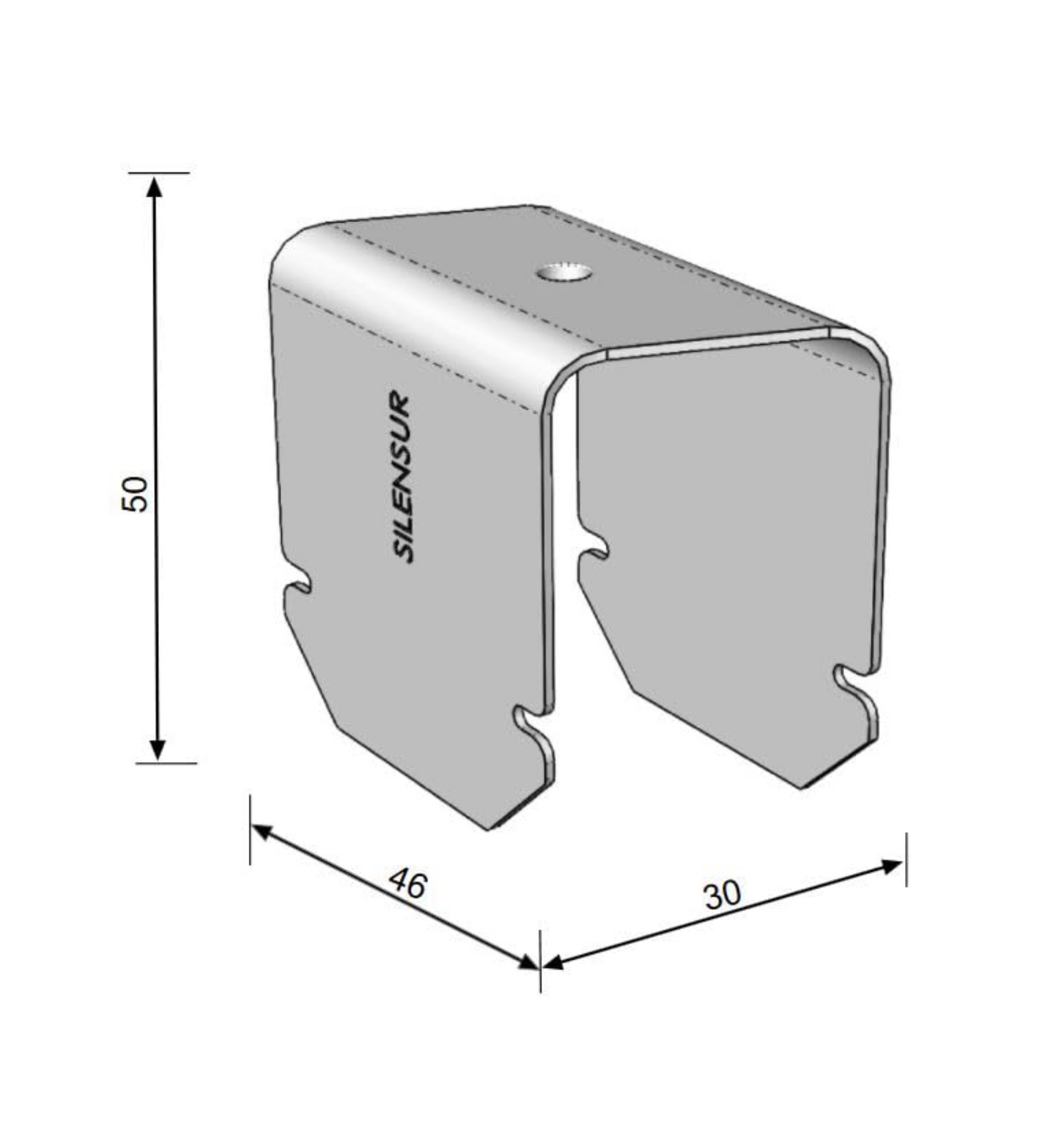 Pieza Cuelgue Techo Continuo. Pivot 47 mm. Horquilla niveladora (Caja 100 Uds)  Precio IVA Incluido