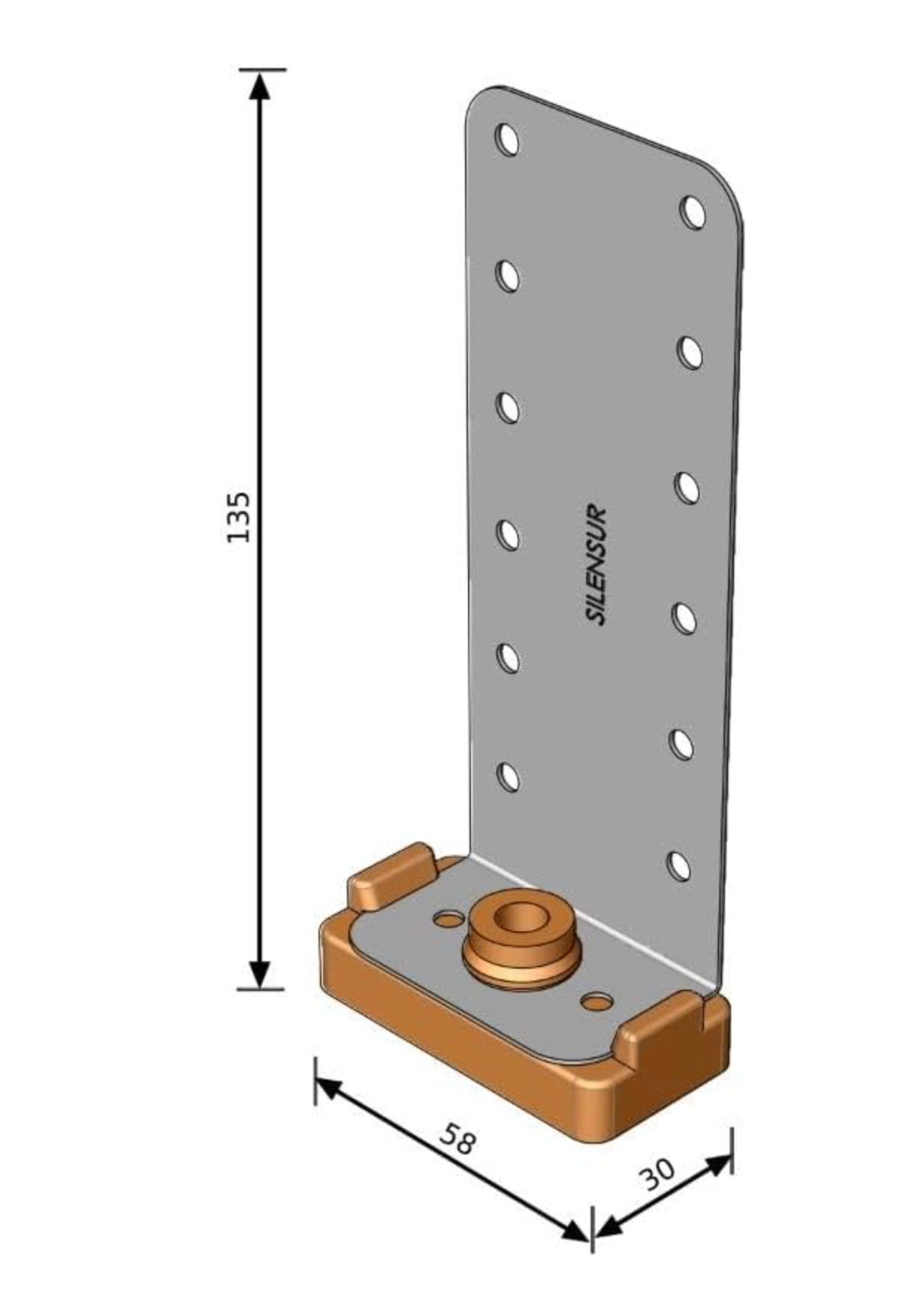 Aislador Acústico Caucho Pared (Caja 100 Uds)  Precio IVA incluido